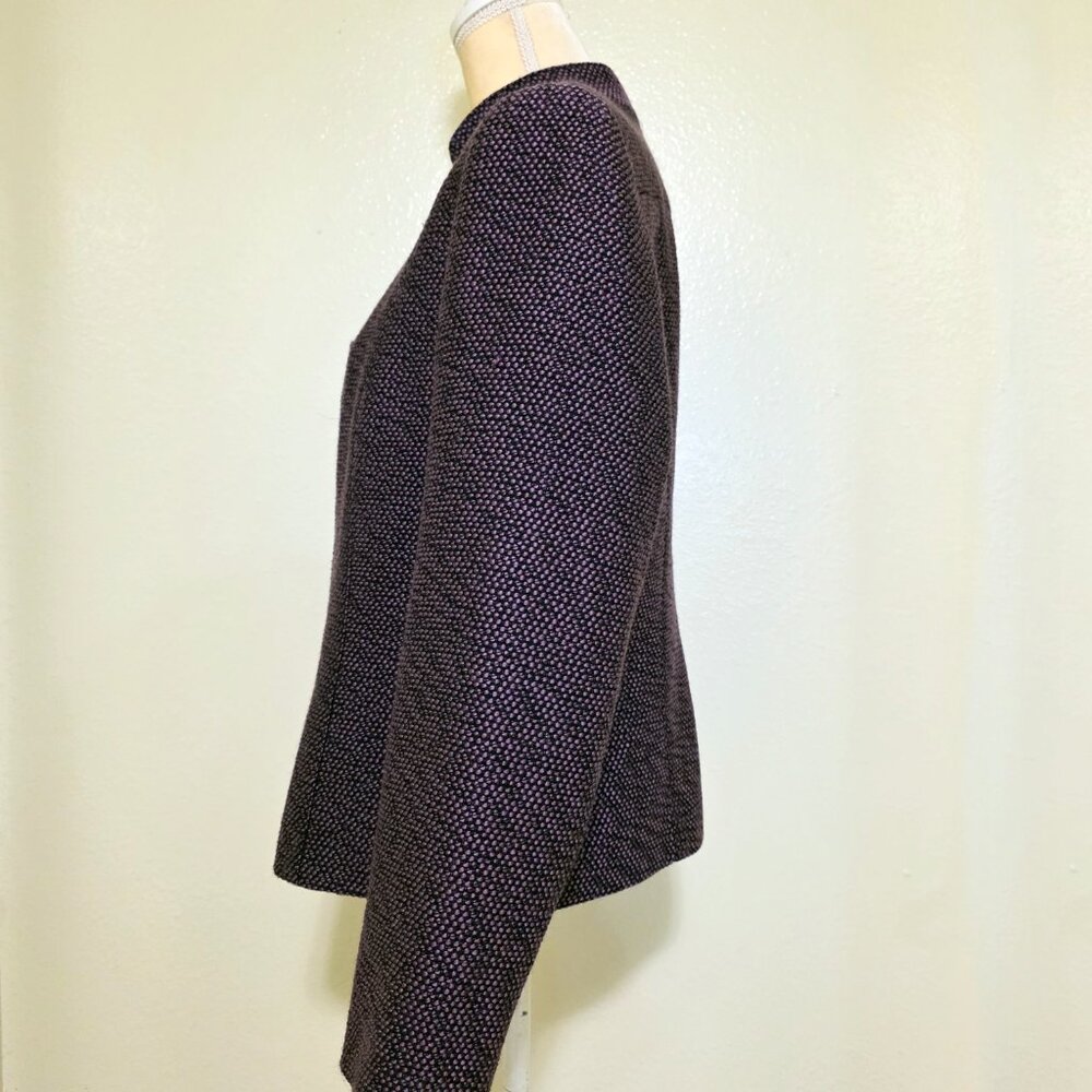 Women's BIGIO COLLECTION Tweed Purple Blazer Suit Jacket Plus Size 16 EUC - Picture 4 of 7